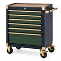 Mobiler Werkzeugwagen mit 7 Schubladen und Rollen, 80 × 48 × 95 cm, Dunkelblau und Dunkelgrün