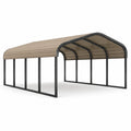 Carport mit Bogendach, 600 × 300 × 250 cm, Metall, Braun/Anthrazit