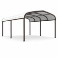 Doppelcarport 600 × 500 × 260 cm, brauner Metallrahmen mit transparentem Polycarbonatdach