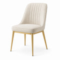 Moderner Polsterstuhl 55 × 60 × 86 cm, Creme mit goldfarbenem Metallgestell