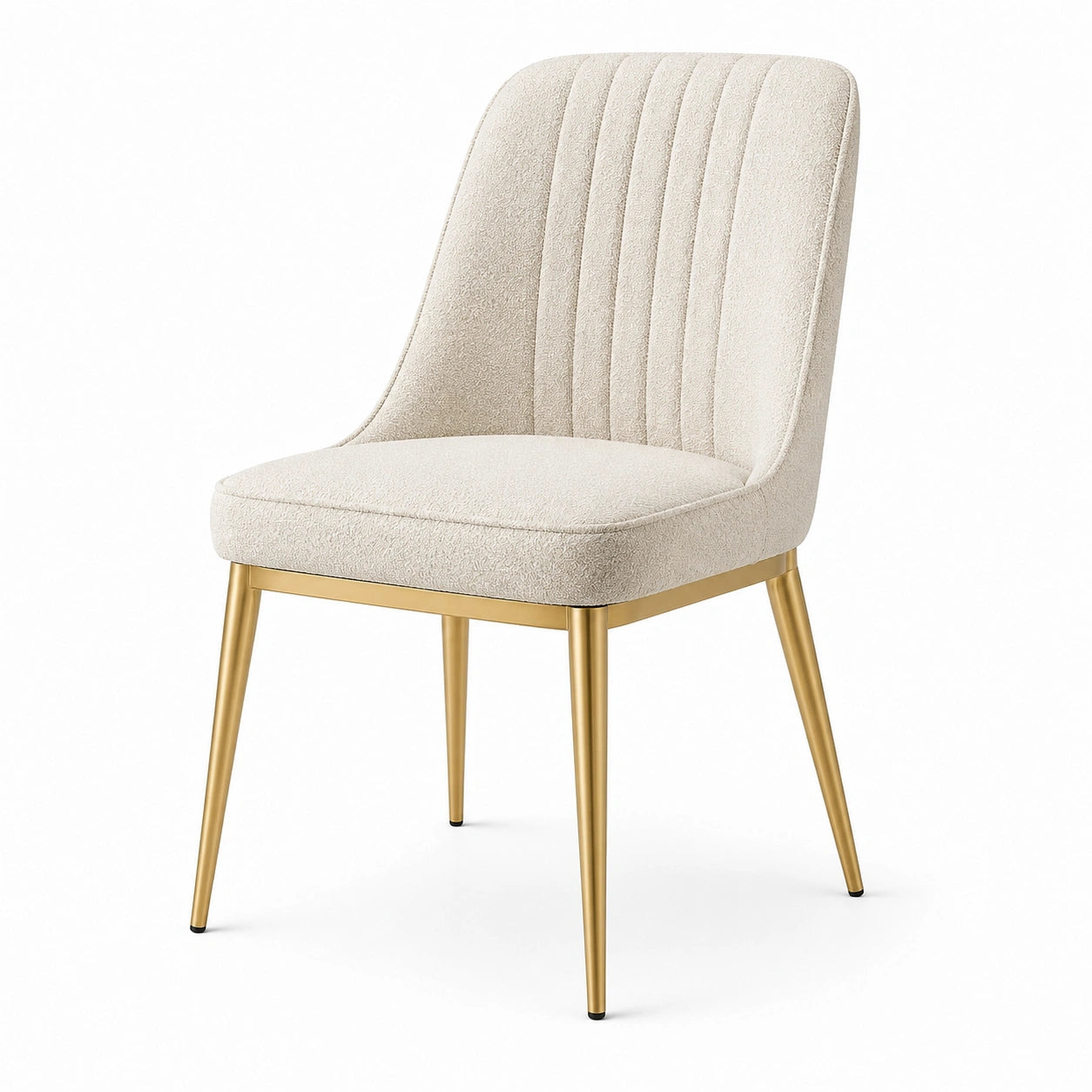 Moderner Polsterstuhl 55 × 60 × 86 cm, Creme mit goldfarbenem Metallgestell
