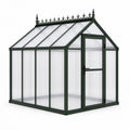 Gewächshaus mit Aluminiumrahmen und Polycarbonatplatten, 190 × 190 × 230 cm, Dunkelgrün/Transparent, mit Flügeltür