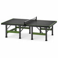 Tischtennisplatte mit Netz, 274 × 152,5 × 76 cm, Holzwerkstoff und Stahl, Schwarz/Grün
