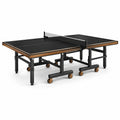 Tischtennisplatte für Innenräume mit Netz und Rollen, 274 x 152,5 x 76 cm, Schwarz/Braun/Silber